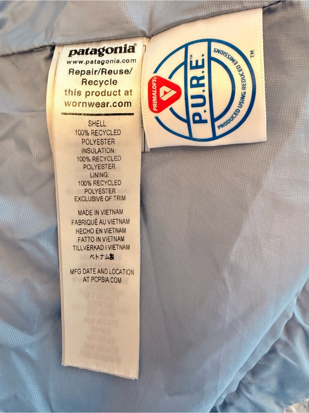 Patagonia Women's Pale Blue Quilted Puffer Jacket - Picture 9 of 9